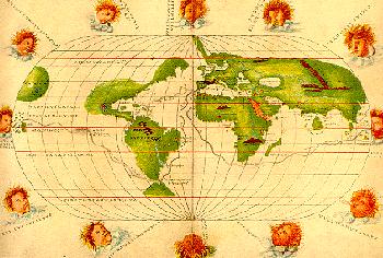 Wereldkaart omstreeks 1550