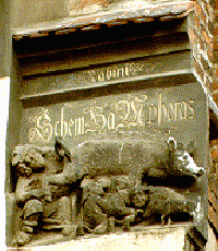 A 'Zsidó-disznó' a Wittenbergi Kestélytemplom falán.